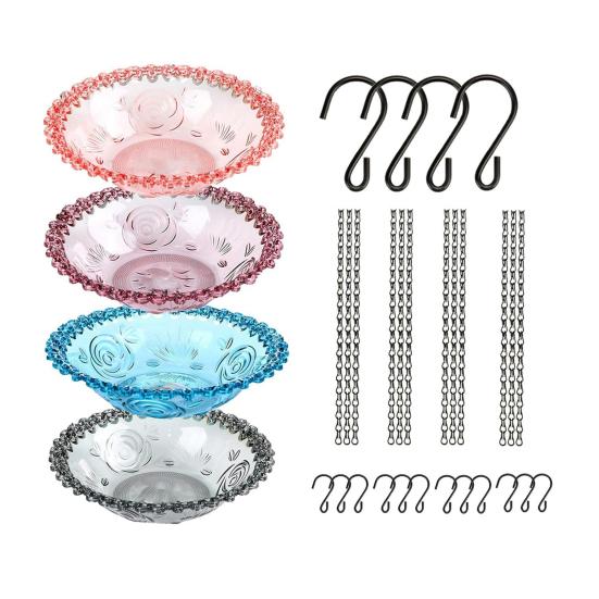 Bird Feeder with Removable Tray Hanging Bird Bath S Hook Design Bird Tub Shower Tray for Garden Balcony Patio