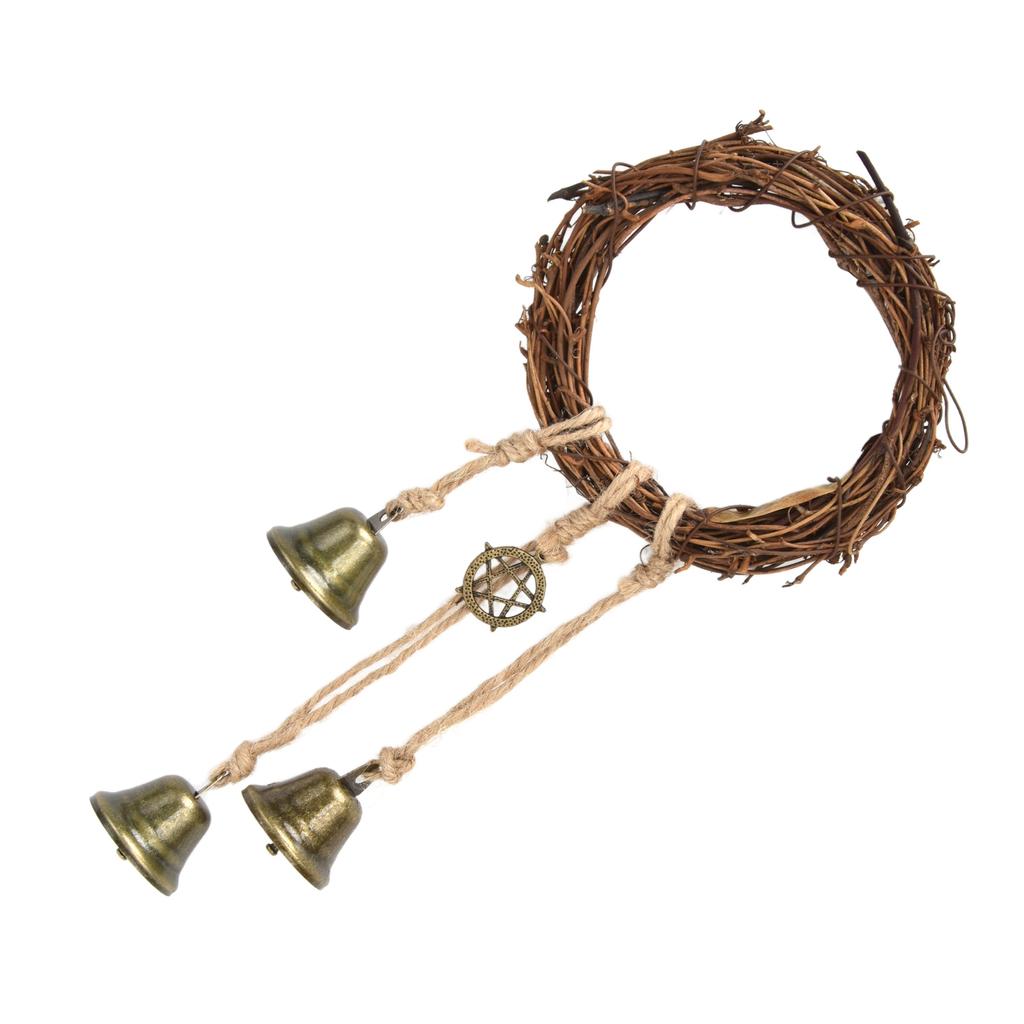 Campanelle a Vento ad Anello di Rattan Decorazione da Parete Anello di Corda di Vite Campanella per Casa Matrimonio