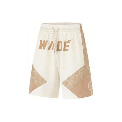 Wade Series Letter Color Block Mid-Rise Drawstring Straight-Leg Sports Shorts Men Shorts Off-White AAPU063-3