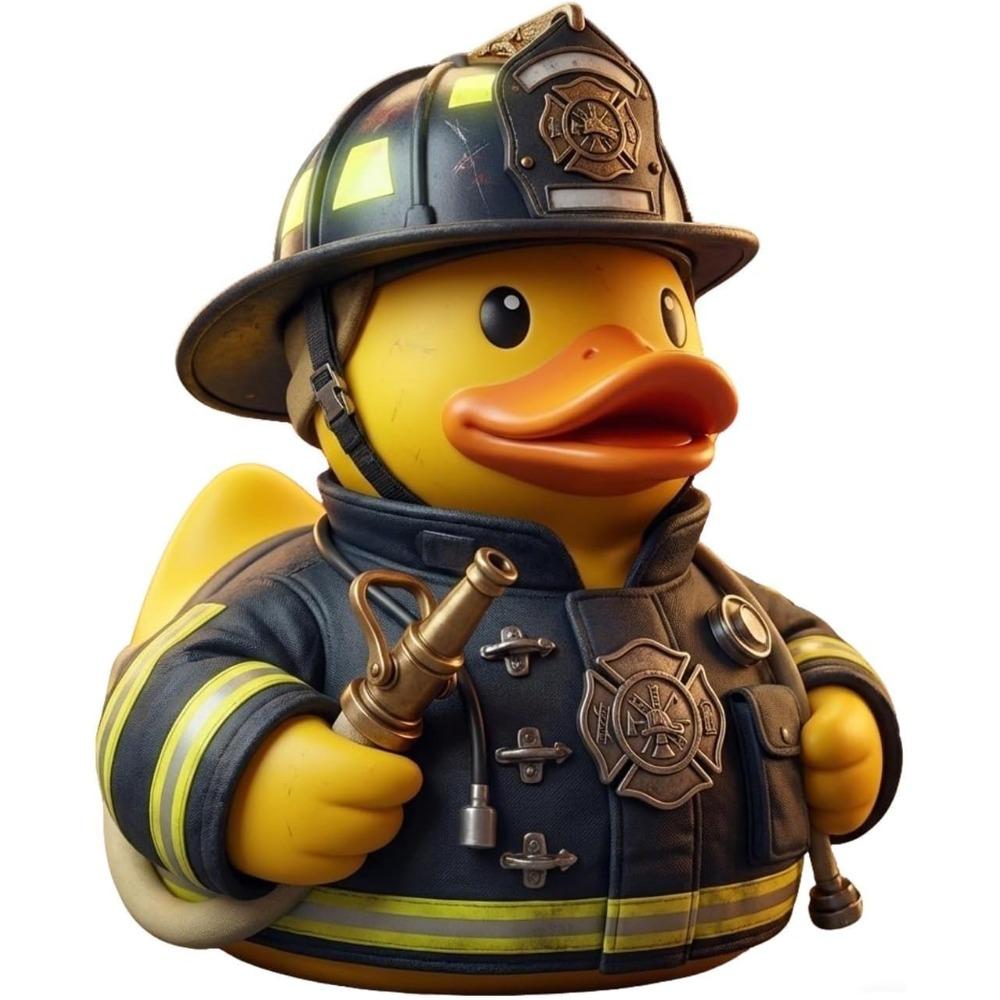 Firefighting hero duck, fun firefighting hero resin firefighter duck, wearing a helmet and gear