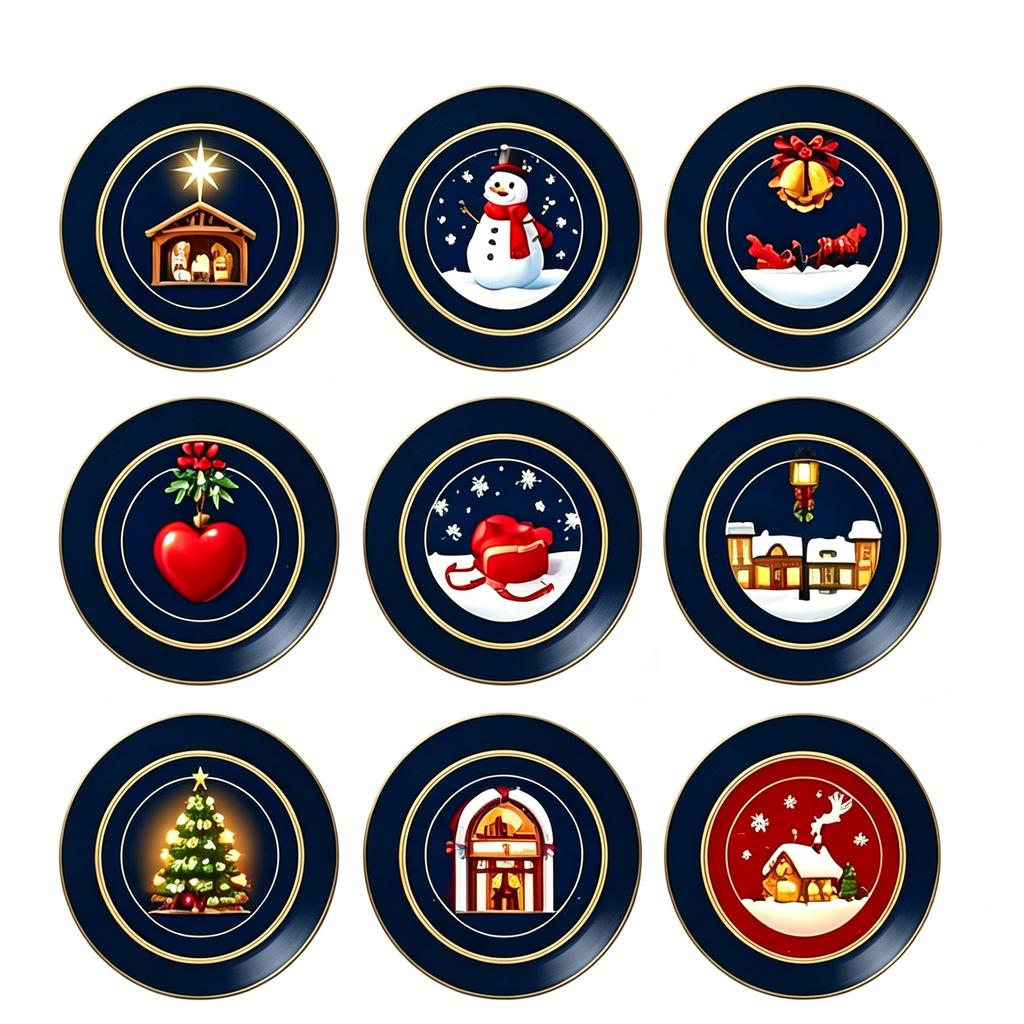 Christmas Rotating Disc Night Light with Activated Singing, Acrylic Refrigerator Creative Decorative Ornament