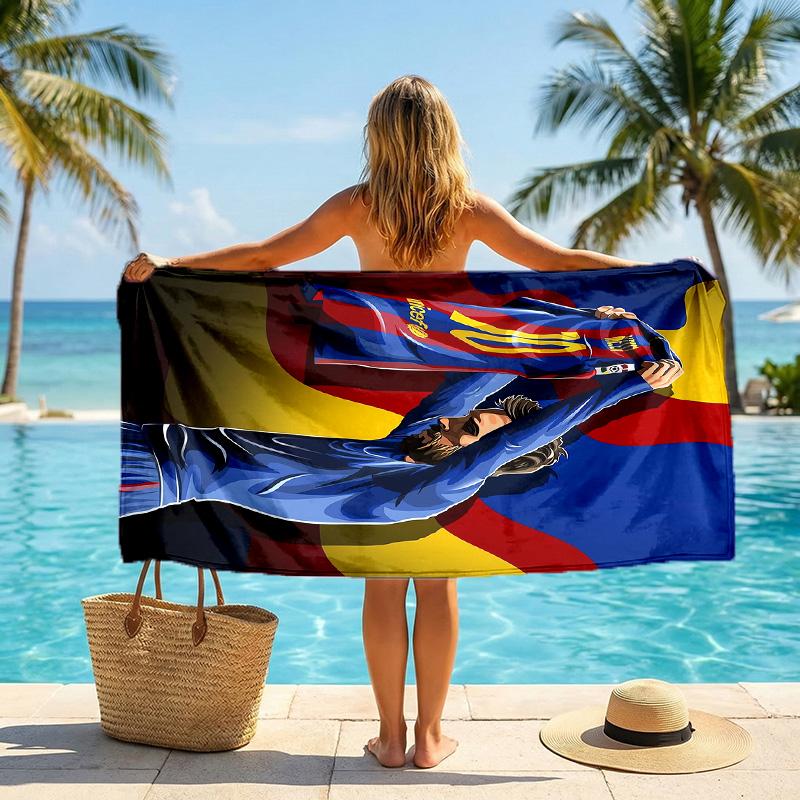 Asciugamano da Spiaggia Lionel Messi Morbido Microfibra Asciugamano Estivo Asciugatura Rapida Assorbente per Spiaggia Piscina Viaggio
