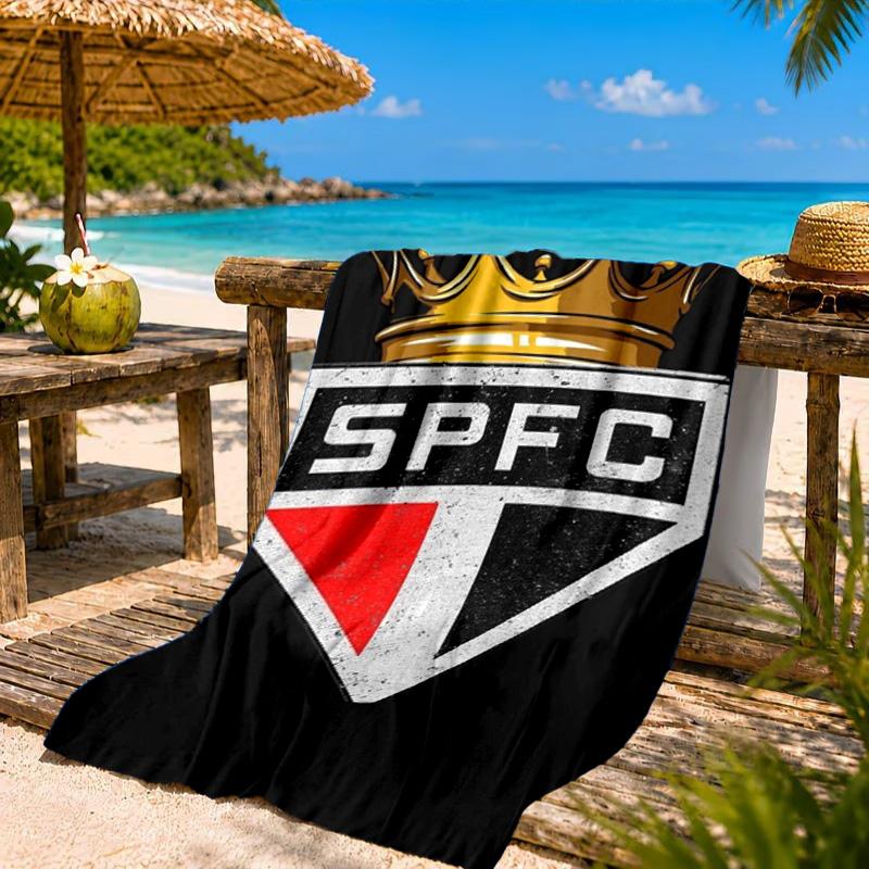 Pau-lo Fc Emblem Printed Microfiber Beach Towel, Soft And Absorbent, Quick-Dry, Ideal for Summer Travel, Beach Essential, Swimming Pool
