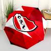 Club Atlético Independiente Print Automatic Umbrella, 8 Rib Iron Frame, Plastic Handle, Suitable for Outdoor Travel &Daily , Ideal Gift
