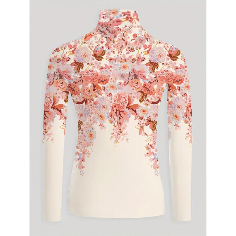 Women's Cheongsam Collar Long-sleeved T-shirt, Suitable for Women, Regular Version, Suitable for All Seasons