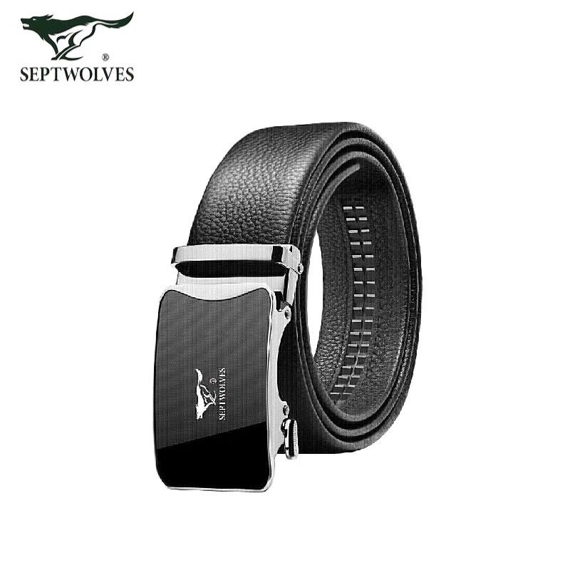 Septwolves Men s Cowhide Automatic Buckle Business Belt 110cm
