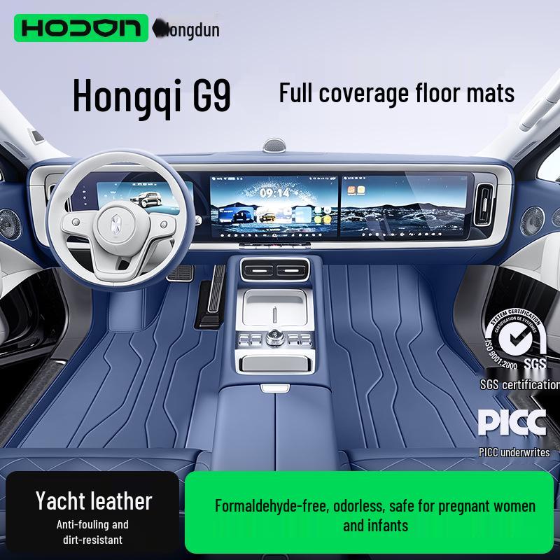 Custom Floor Mats for Hongqi G9 2026: Full Coverage Car Interior Carpet for Five-Six Seaters