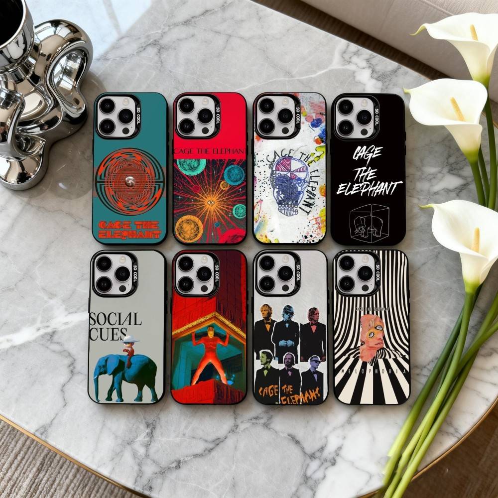 Pop-rock C-Cage the E-Elephan Phone Case For iPhone17,16,15,14,13,12,11 Plus,Pro Max Black Candy Silver Phone Case