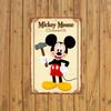 Vintage Mickey Mouse with Hammer Tin Sign - 5.08x20.32 Cm Wall Art for Home Studio, Living Room & Game Room | Classic Cartoon De