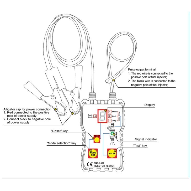 12V 4 Pulsmodi Öleinspritzdüsen Tester Reiniger Kit Ölreinigung Einspritzdüsen Testwerkzeug Funktioniert mit Öldruckprüfer