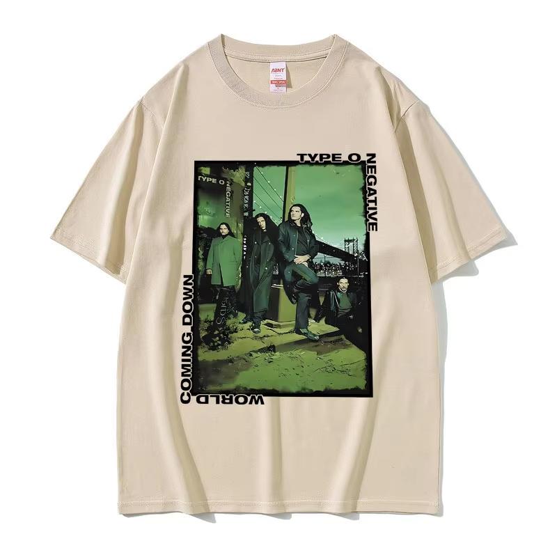 Rock Band Type O Negative Everything Dies World Coming Down Summer Fun Prints T Shirts Men Gothic Tshirt Men Oversized Tshirts