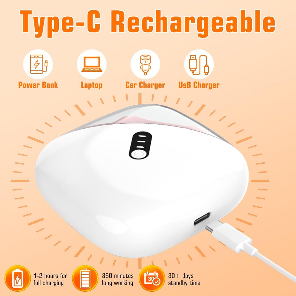 Automatic Nail File Rechargeable Usb Rechargeable Nail Clipper Led Nail Clipper Orange For Home Use Travel  Nails