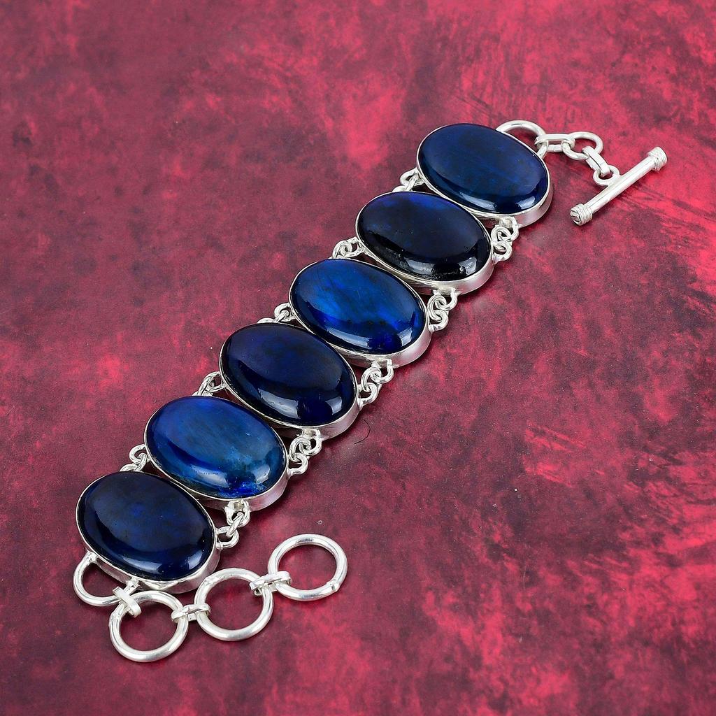Blue Flash Labradorite Gemstone 925 Solid Sterling Silver Bracelet & Necklace Jewelry Set, Handmade Jewelry Amazing Design Jewelry For Her