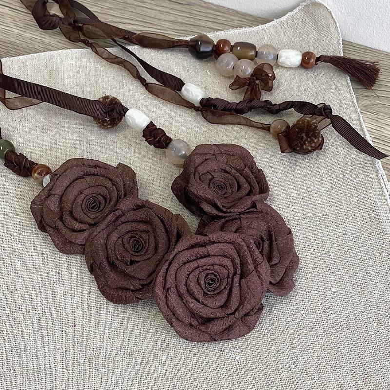 Floral Inspired Retro Fabric Belt With Tie Closure For Bridal And Artistic Look