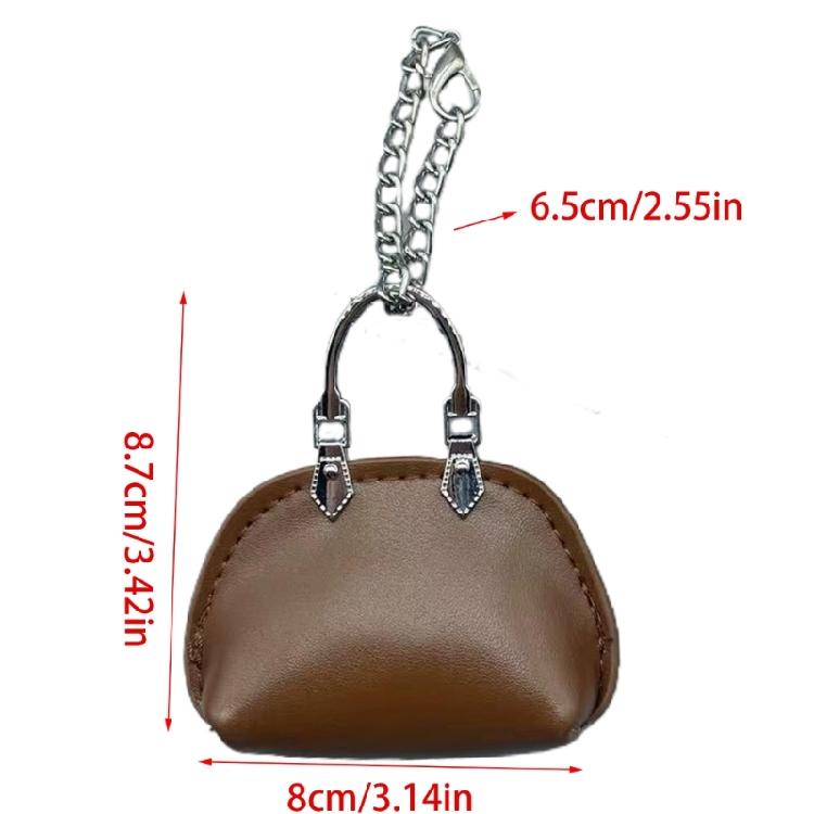 Small Keychain Bags Pendant Fashion PU Leather Keyring Decors for Women Bag Charm for Travel Sports and Daily Use