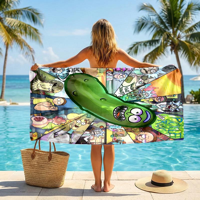 Rick Morty Fashion Beach Towel: Ideal for Summer Adventures Soft, absorbent and quick drying suitable for swimming and bathing