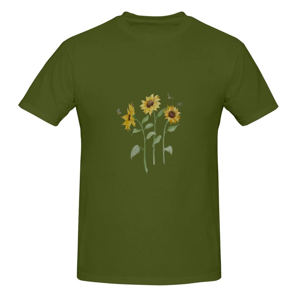 Sunflowers With Beesdaily Tshirt Artistic Commuting Not Easy To Loosen Short Sleeve