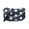 Carmela Polka Dot Design Coated Canvas Crossbody Shoulder Bag Small Women's Navy Blue