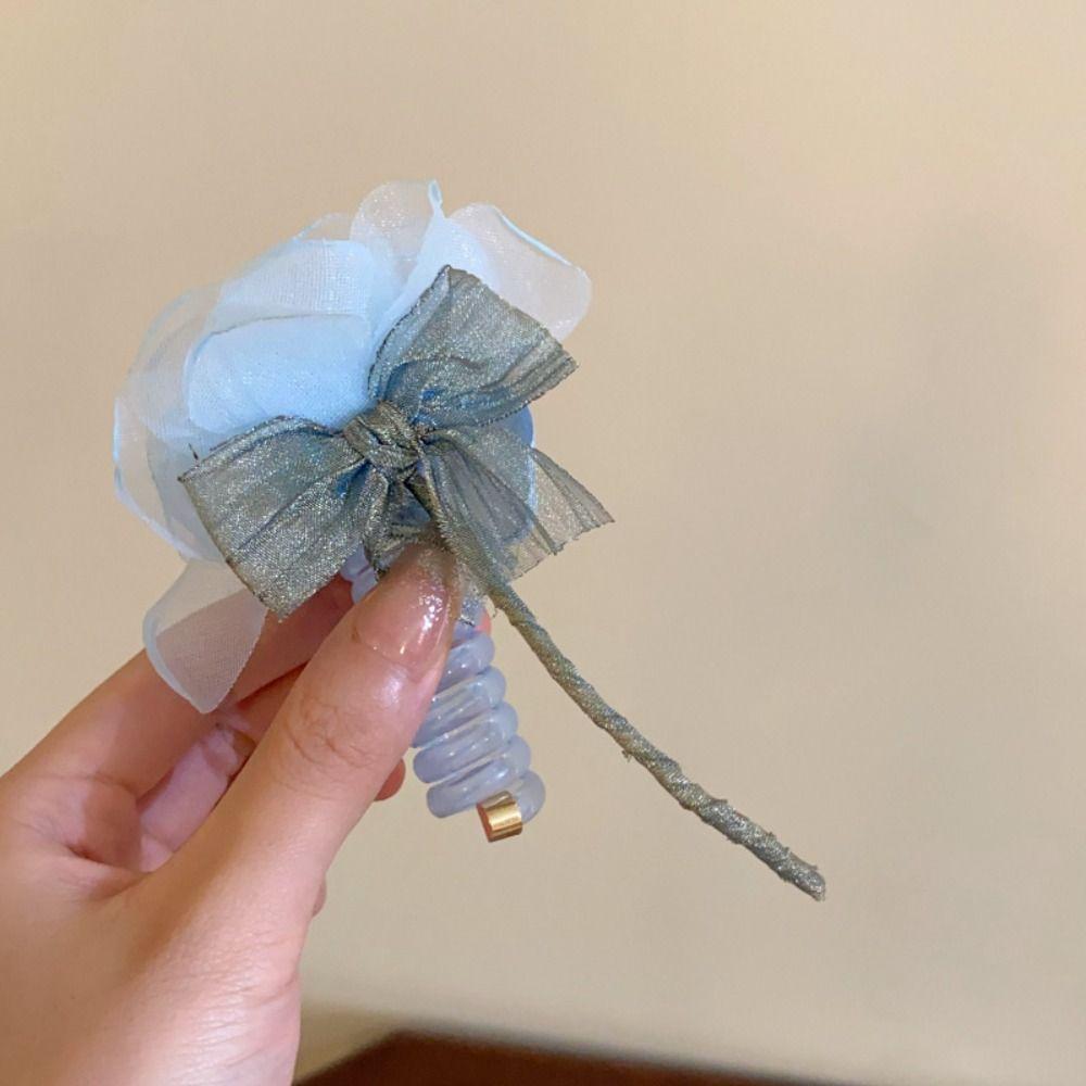 

Искусственный цветок Пузырь Плетеный Головной шнур Резинка для волос Телефонный шнур Резинка для волос Девочки style1