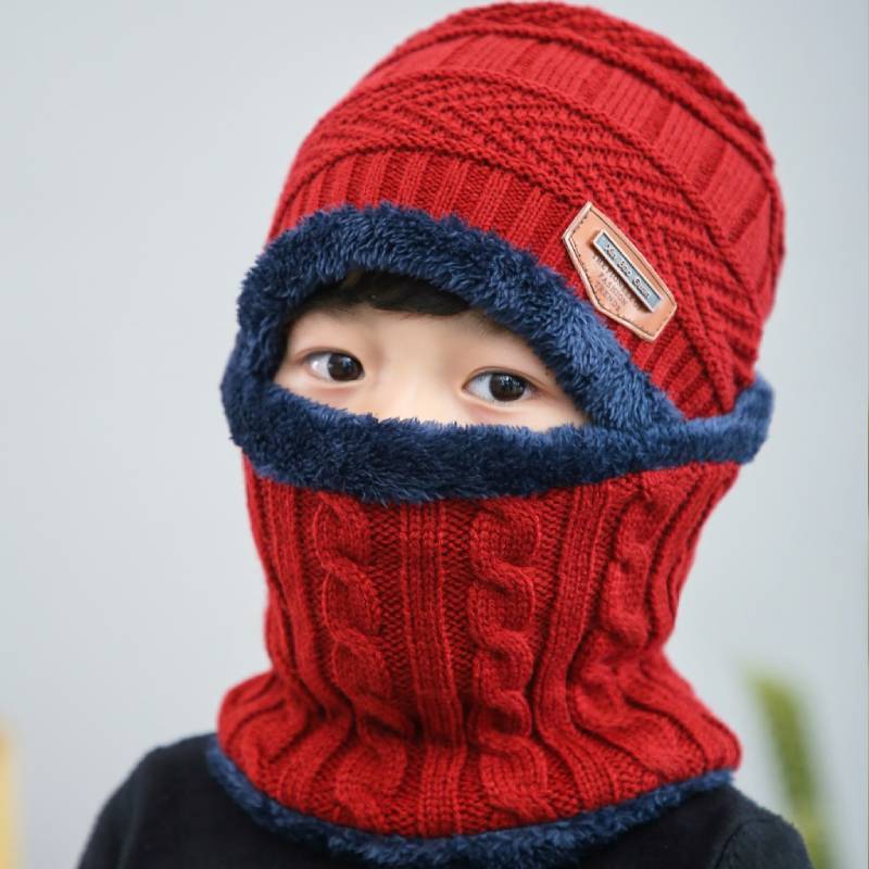 Kids Knitted Winter Hat With Fleece Lining For Outdoor Skiing And Riding
