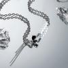 Butterfly Pearl Titanium Steel Necklace Women's Trend Cold Wind Sweater Chain Versatile Hip Hop Sweater Chain