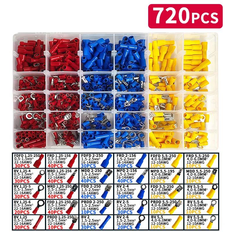280/480/720/1200/1500pcs cold pressed wiring terminal combination box with quick wiring connection terminals