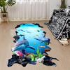 Fake Window Dolphin Wall Sticker Sea Underwater Wall Fake Window Wall Chic Room Stylish - Animals, Fish, Whale, Ground, 3D, World, Wallpaper, Decal,