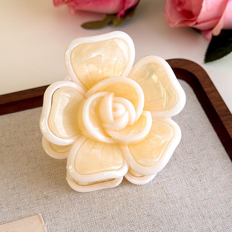 Flower Hair Clip French Style Elegant Women Flower Hair Claw Clip Hairpin Grab Clip Barrettes Headwear Hairgrip Hair Accessories