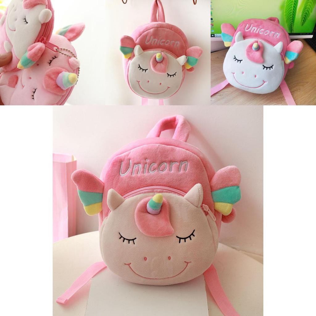 Kawaii Unicorn Plush Backpack For Kids With Soft Mini Coin Purse Pink And White Colors