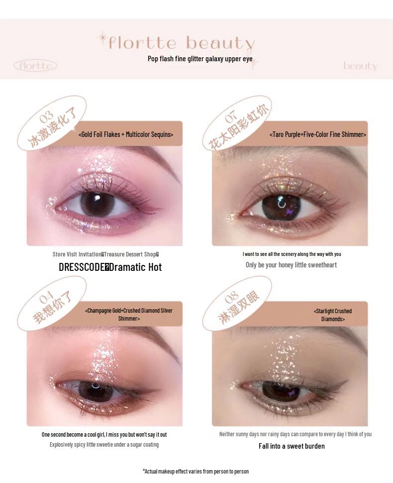 Floria Liquid Eyeshadow: Shimmer, Matte & Glitter Highlights