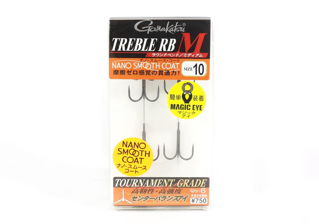 Gamakatsu 68449 Treble Hook RB M Nano Coat Size 10 (4622)