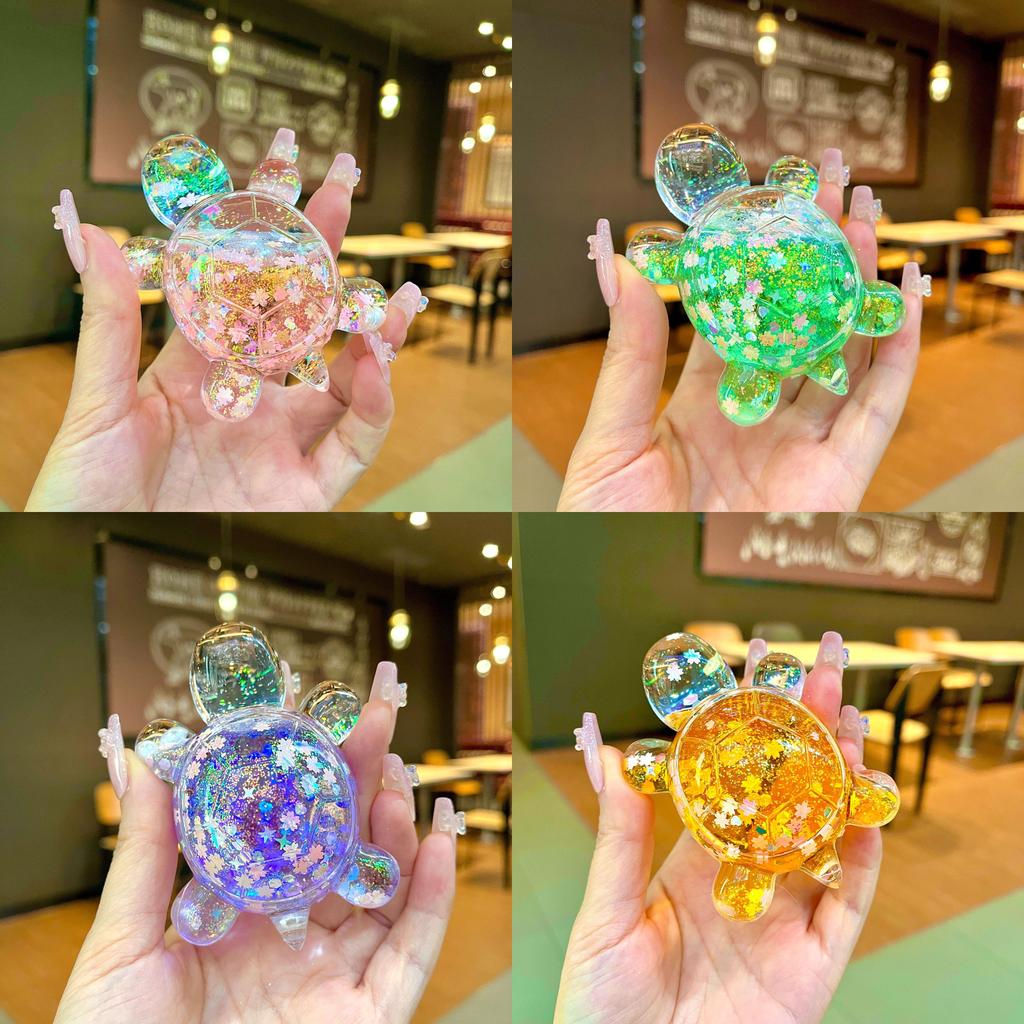 Velká zářící ve tmě třpytivá želva akrylová dekorace pro kreativní nápady na dárky a domácí expozici