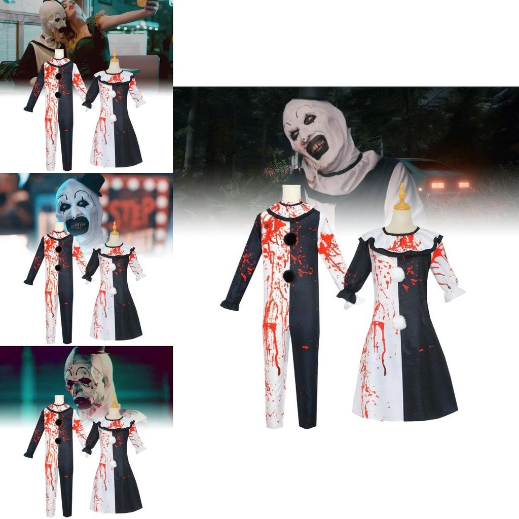 Creepy Summer Horror Movie Clown Cosplay Outfit For Halloween And Events