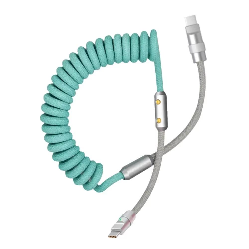 1.8M PD 60W Fast Charging Spring USB C to Type C Cable For 15 Pro Max Samsung Xiaomi Huawei Phone Charger Type-C Cables
