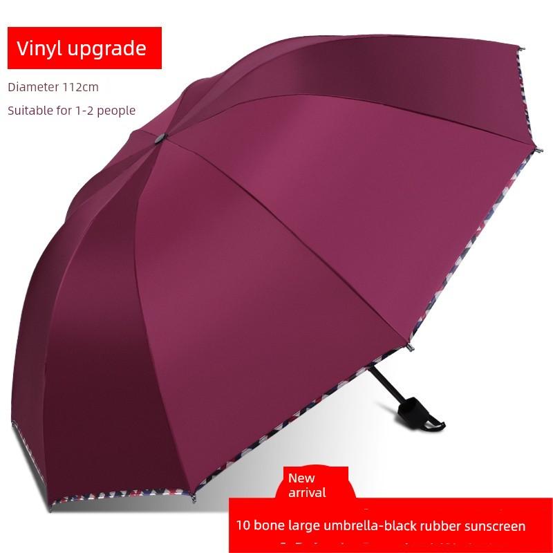 Large Umbrella for Men, Reinforced and Thickened, Sturdy and Wind-Resistant, Dual-Purpose for Sun and Rain, Manual Folding, Black Coating for Sun