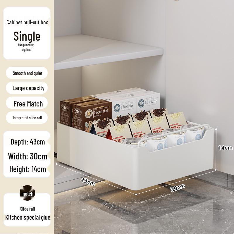 Multi-Functional Kitchen Pull-Out Storage Basket and Organizer Drawer