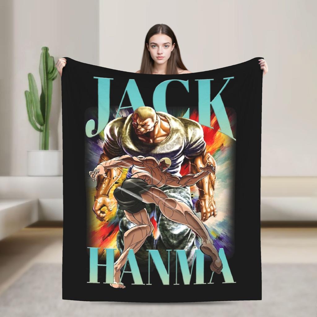 Yujiro Hanma The Strongest Creature Baki Blankets Flannel Winter Breathable Warm Throw Blanket for Home Travel Bedspread