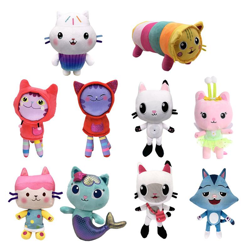 Plush Dollhouse Gabbys Toy Cartoon Stuffed Cat Plushie Doll Kids Gifts Xmas