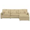 Modular Sofa with Footstool and Cushions Grey Green