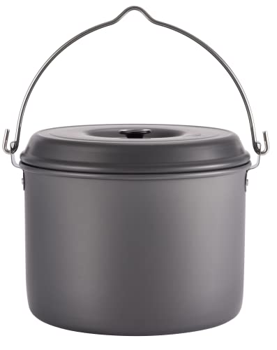 CAMPING MOON Aluminium Hangende Pot, Groot, Aluminium Pot, Ideaal voor Koken, Aardappelstoofpot, en Kamperen, 5,5L, MC255
