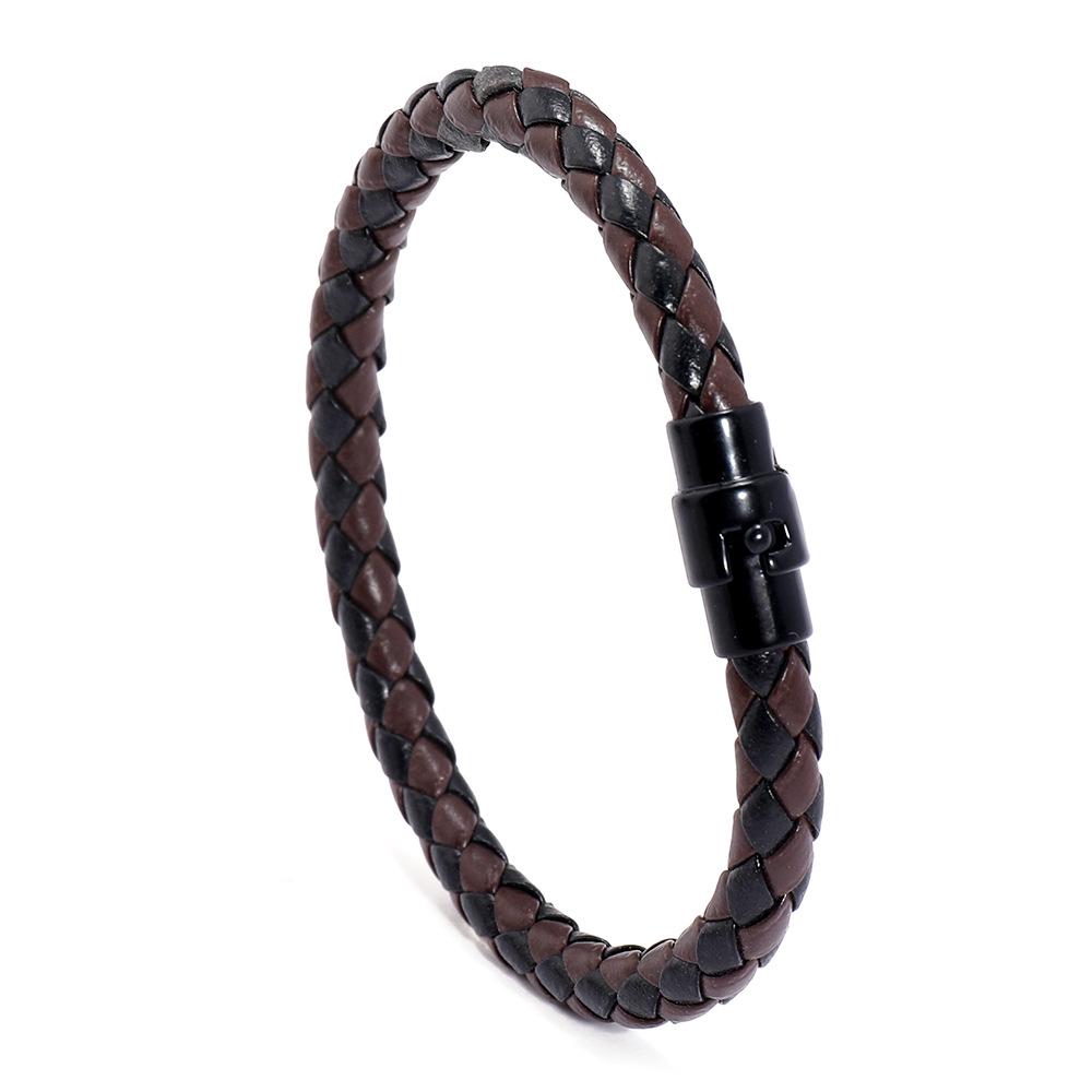 Men's Leather Rope Woven Bracelet: European and American Style