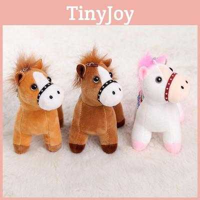 Porte-clés Peluche Forme Poney Animal Poupée Remplie Pour Cadeau Ou Sac Décoratif