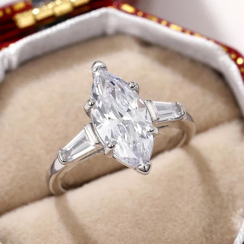

2026 Luxury Waterdrop Horse Eye Inlaid Cubic Zirconia Women s Ring Copper Fashion Engagement Wedding Accessories Zircon 6