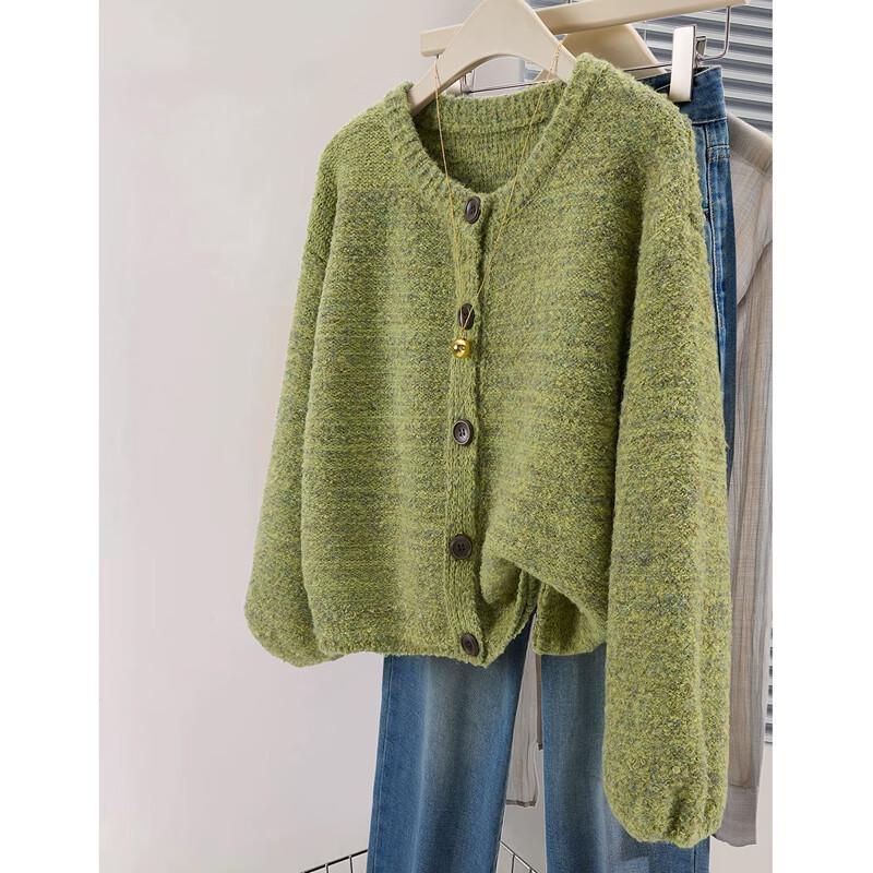 Silbaishe Women's Loose Knit Button-Front Cardigan