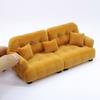 Handmade Mini Couch Dollhouses Single Sofa Set Flocking Loveseat Seater For Realistic Bedroom Scenes