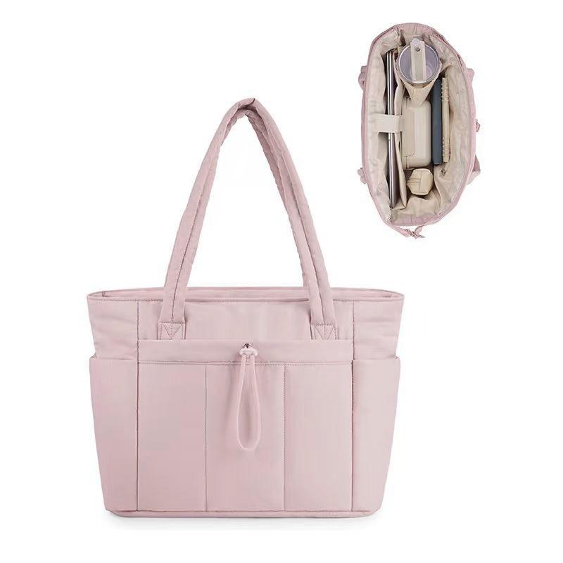 New Quilted Fashion Women's Handbag and Laptop Tote with Zipper