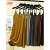 Summer Modal Suspender Skirt Thin Mid-Length Chest Pad Dress Outwear Plus Size Bra-Free Casual Sleeping Dress