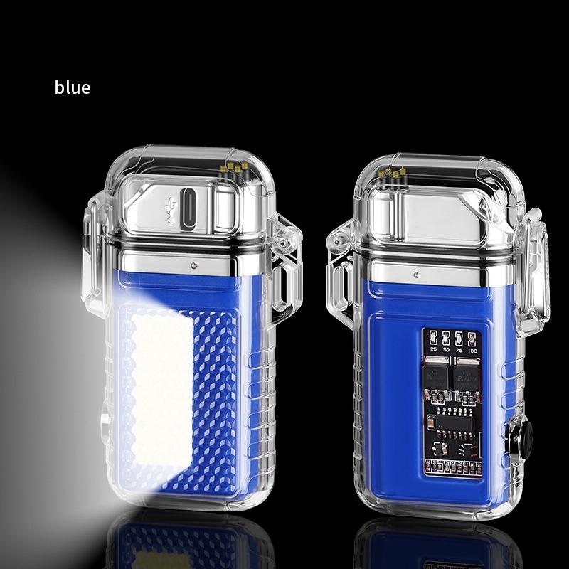 New Arrival Retractable Windproof Pulse Dual Arc Electric Lighter Outdoor Waterproof Camping BBQ LED Display Type-c Quick Charge Lighter