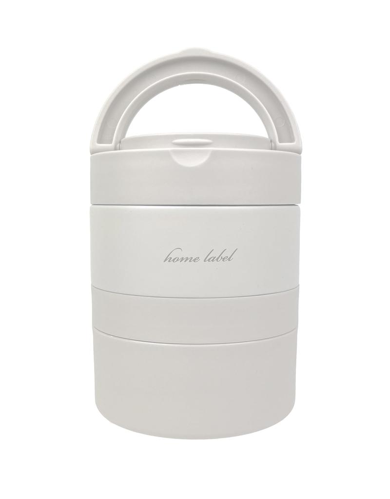 Pearl Metal Connectable Lunch Stainless Home Gray Jar, 700ml, Steel, Label, White, DC-6007