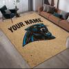 Custom Name,Carolina Panthers Home Sofa Decoration for Living Room & Bedroom, Non‑Slip Play Flannel Floor Mat for Game Room